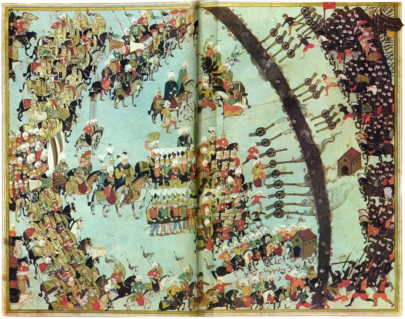 Керестецкая битва* в 1596 г. Турецкая миниатюра. XVI в.. Турецкая миниатюра
