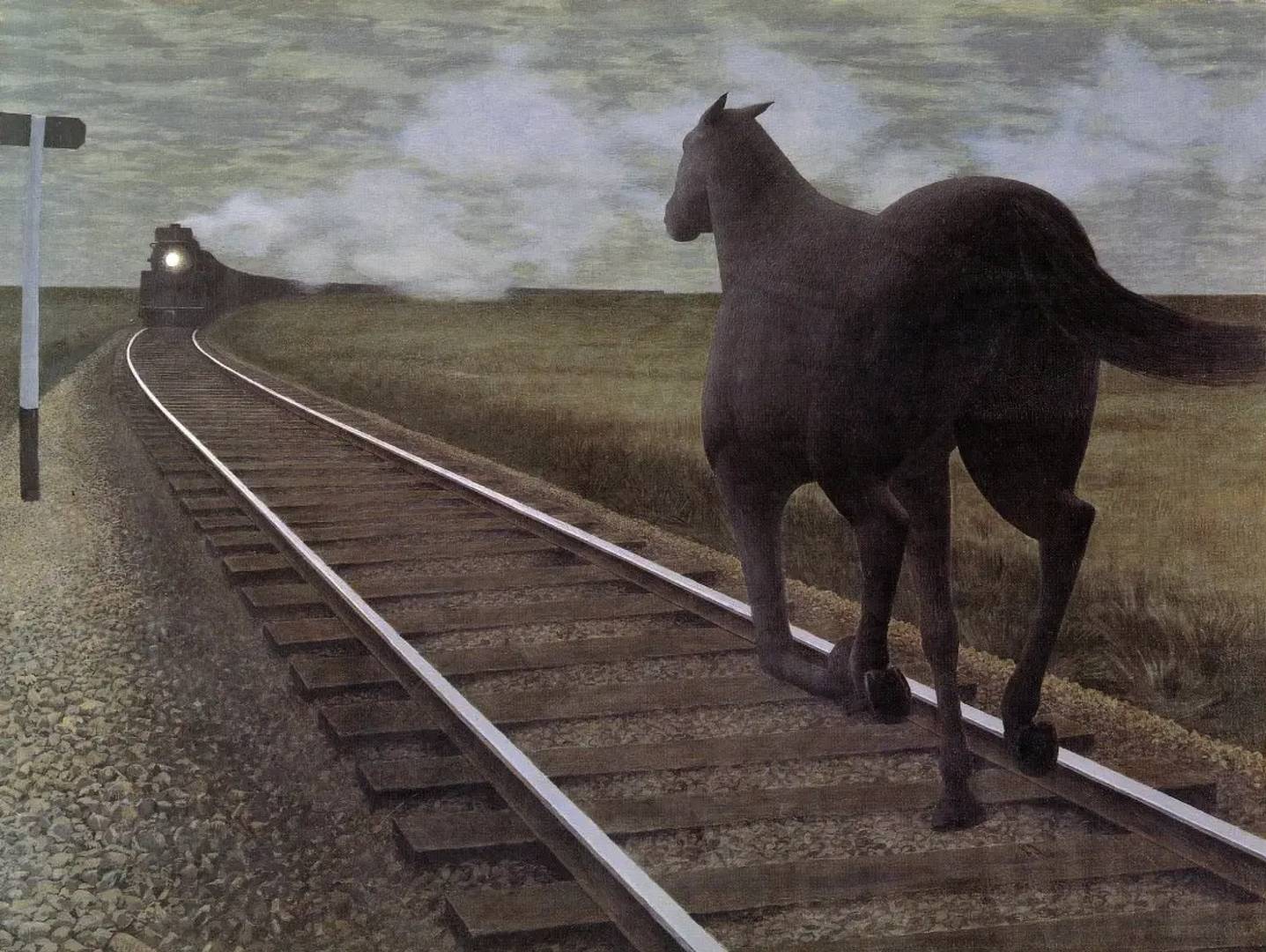 Алекс Колвилл. Лошадь и поезд. 1954