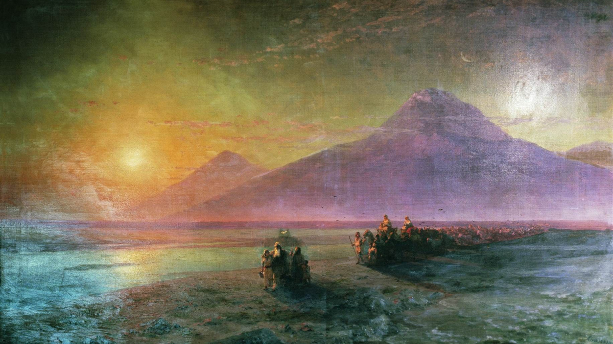 И. К. Айвазовский. Сошествие Ноя с горы Арарат. 1870-е