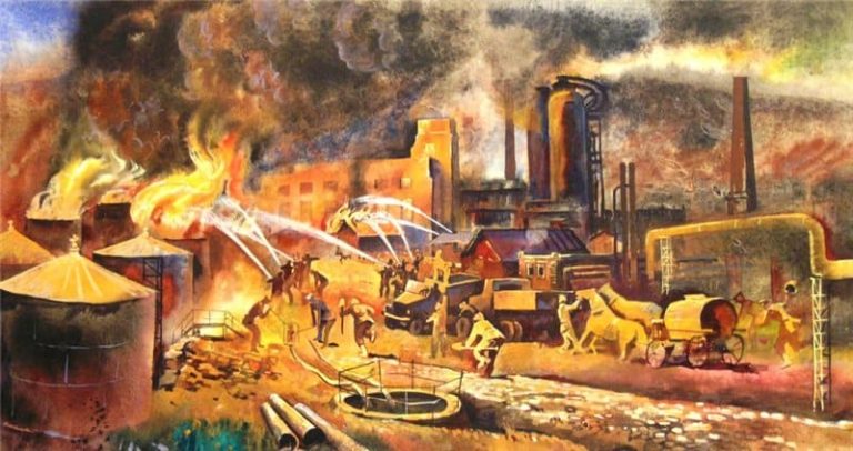 Петр Миронов. Тушение пожара на нефтеперегонном заводе в городе Грозном. 1975 год
