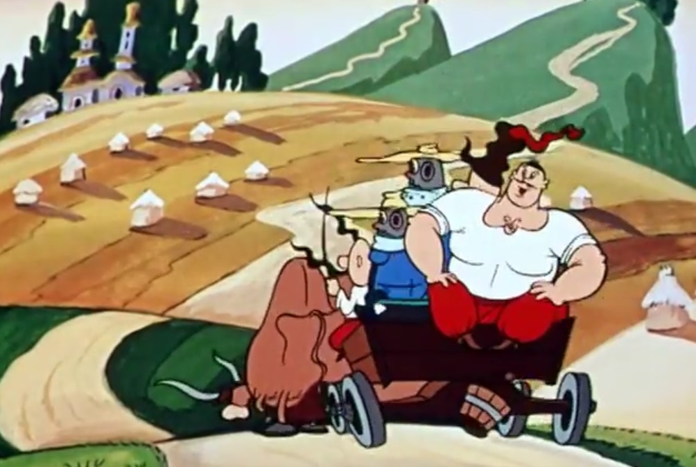 Казаки едут на телеге