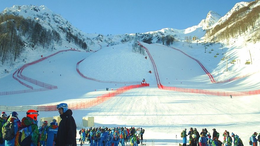 Лыжные трассы на горнолыжном комплексе Роза Хутор. Сочи