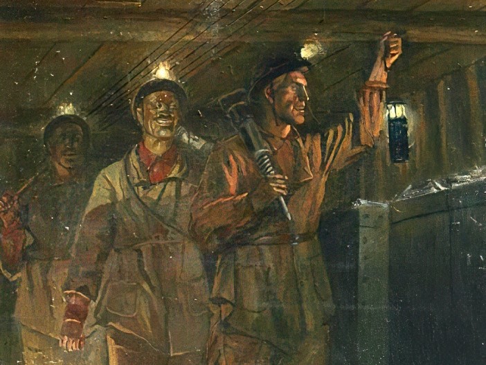 Георгий Бибиков. Стаханов в шахте (фрагмент). 1937 год