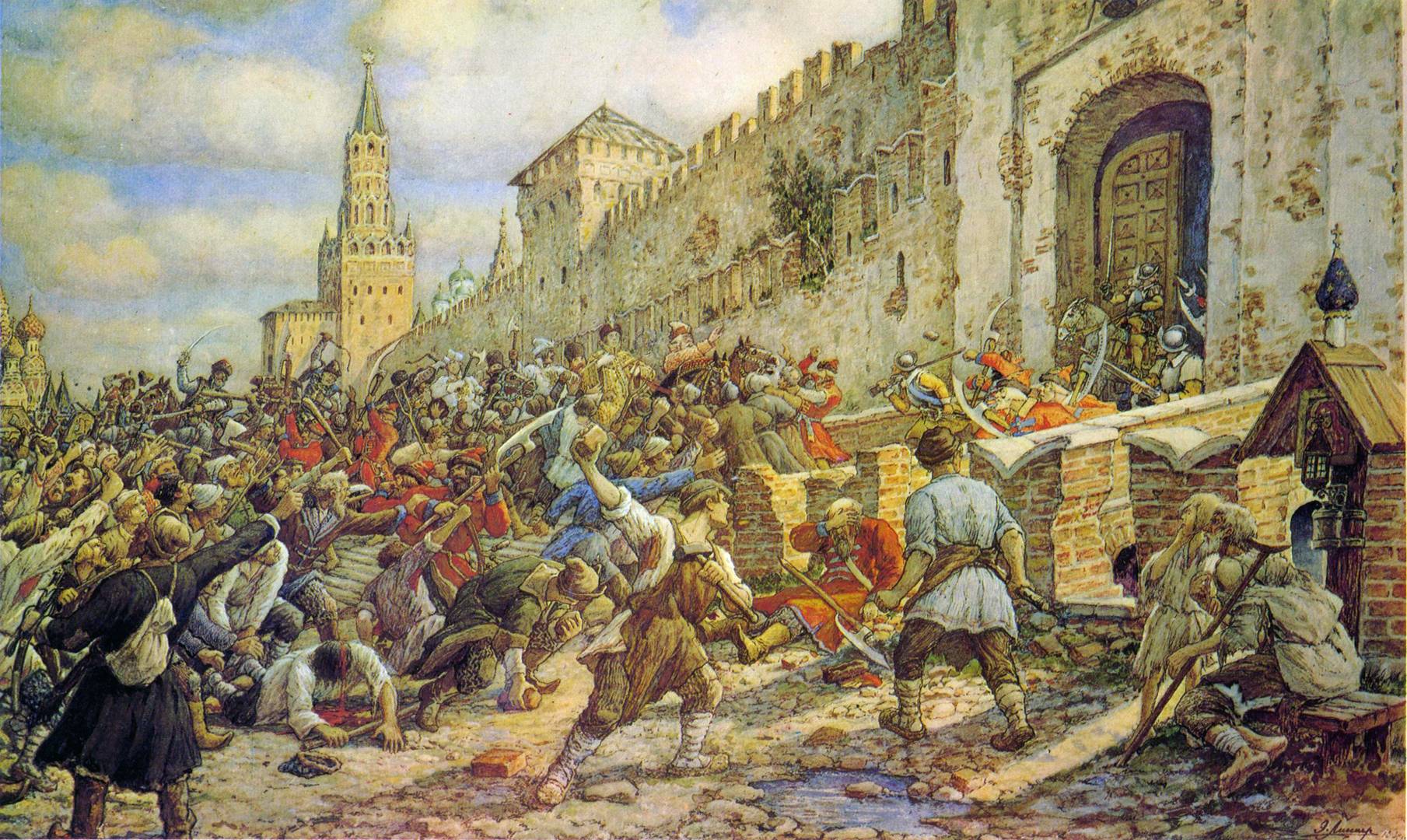 Эрнест Лисснер. Соляной бунт в Москве, 1648. 1938