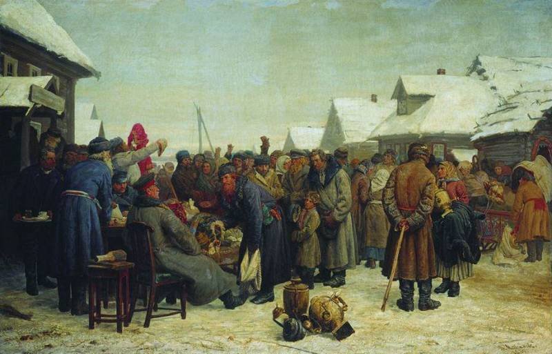 Василий Максимов. «Аукцион за недоимки». 1881-82
