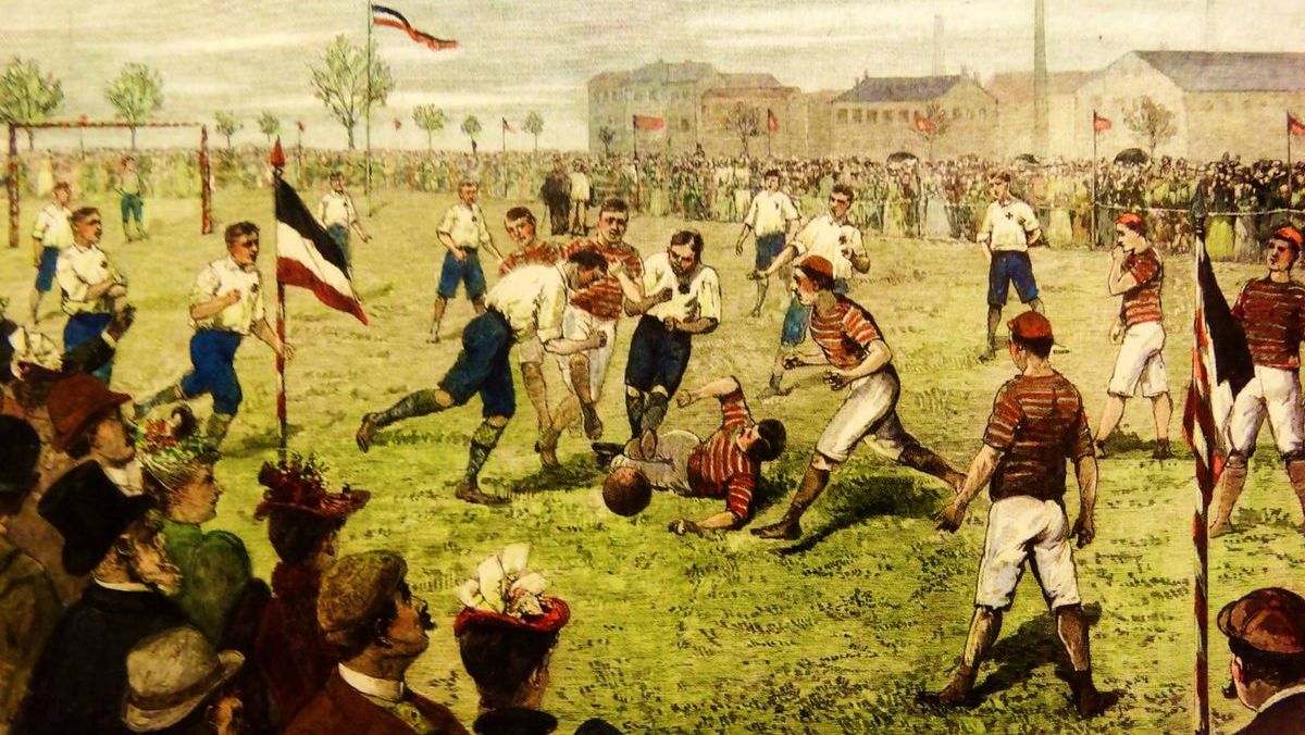 Неизвестный художник. «Дрезденский английский футбольный клуб» - «Немецкий футбольный и крикетный союз». 1892
