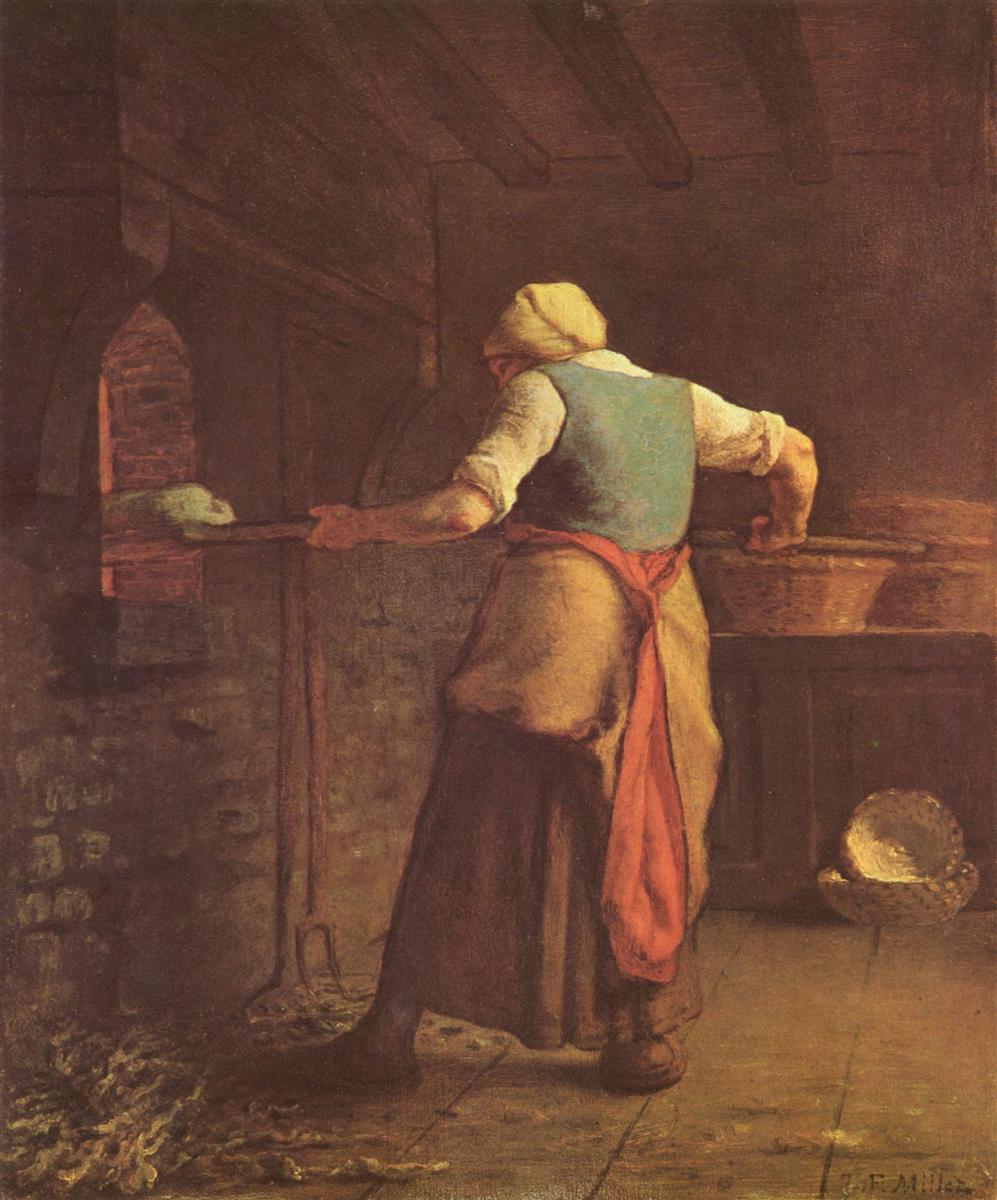 Жан-Франсуа Милле. Женщина печет хлеб. 1854