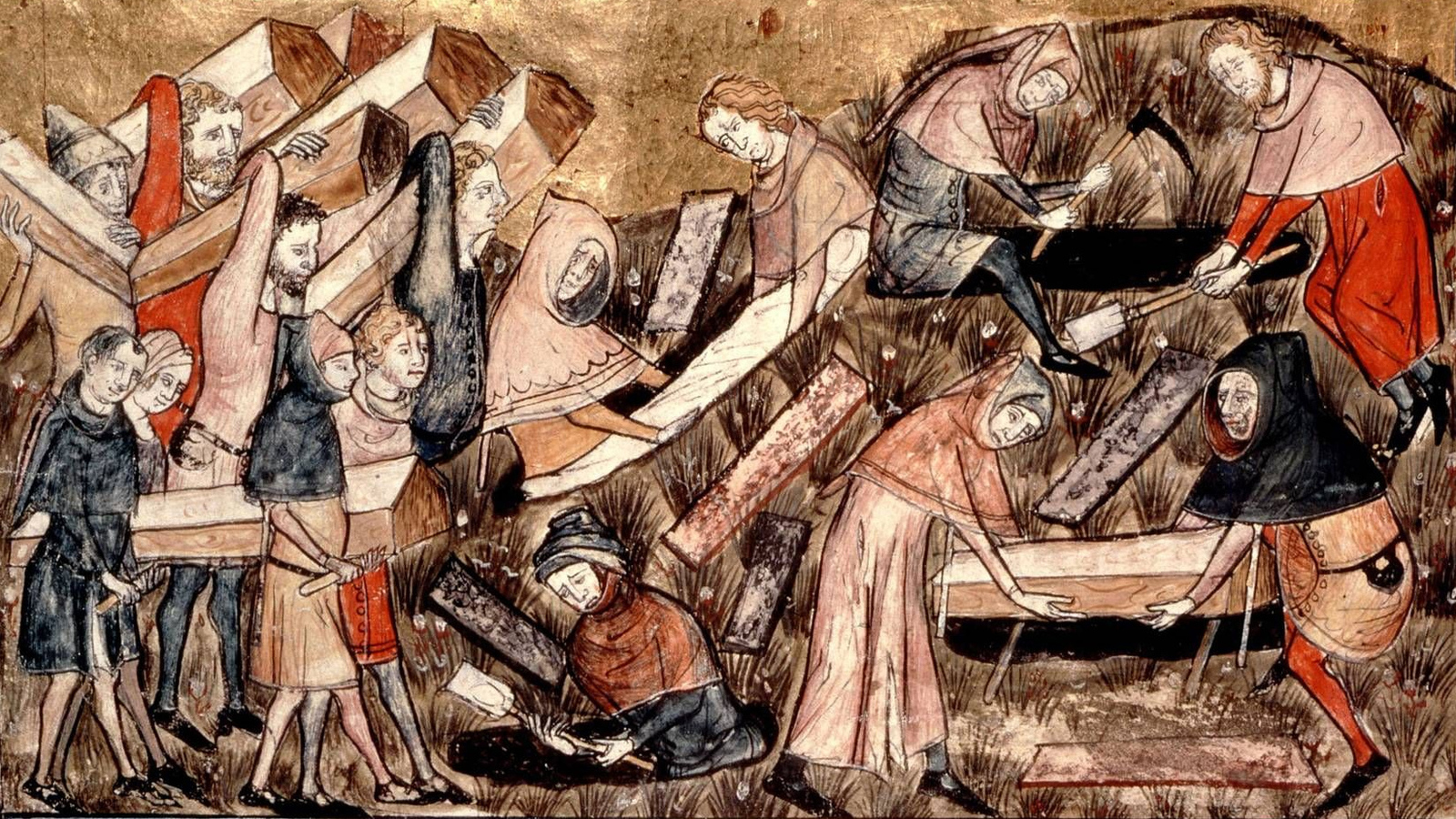  Хроники Гилля Майзета. Похороны жертв чумы в Турне. 1272-1352