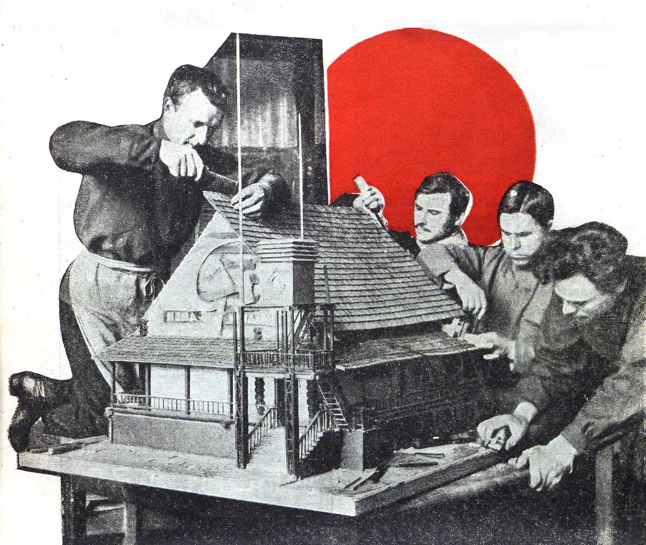 Создание макета избы-читальни. 1925