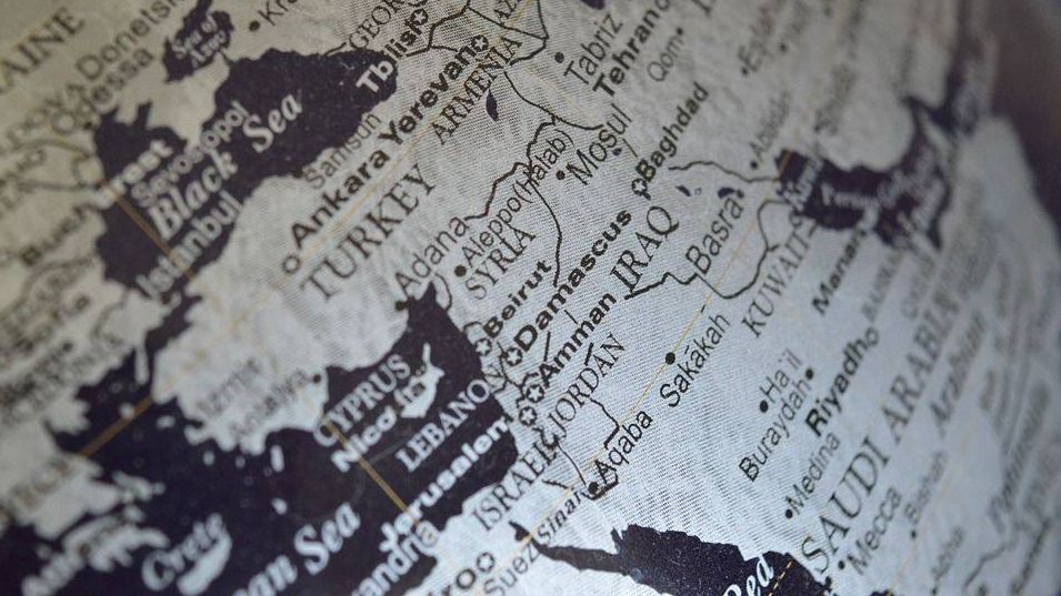 Сирия, ближний восток, карта