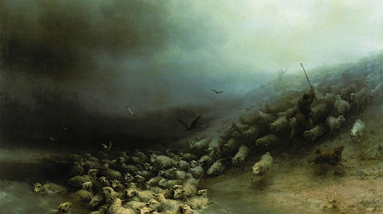 Отара овец в бурю. 1861. Холст, масло
