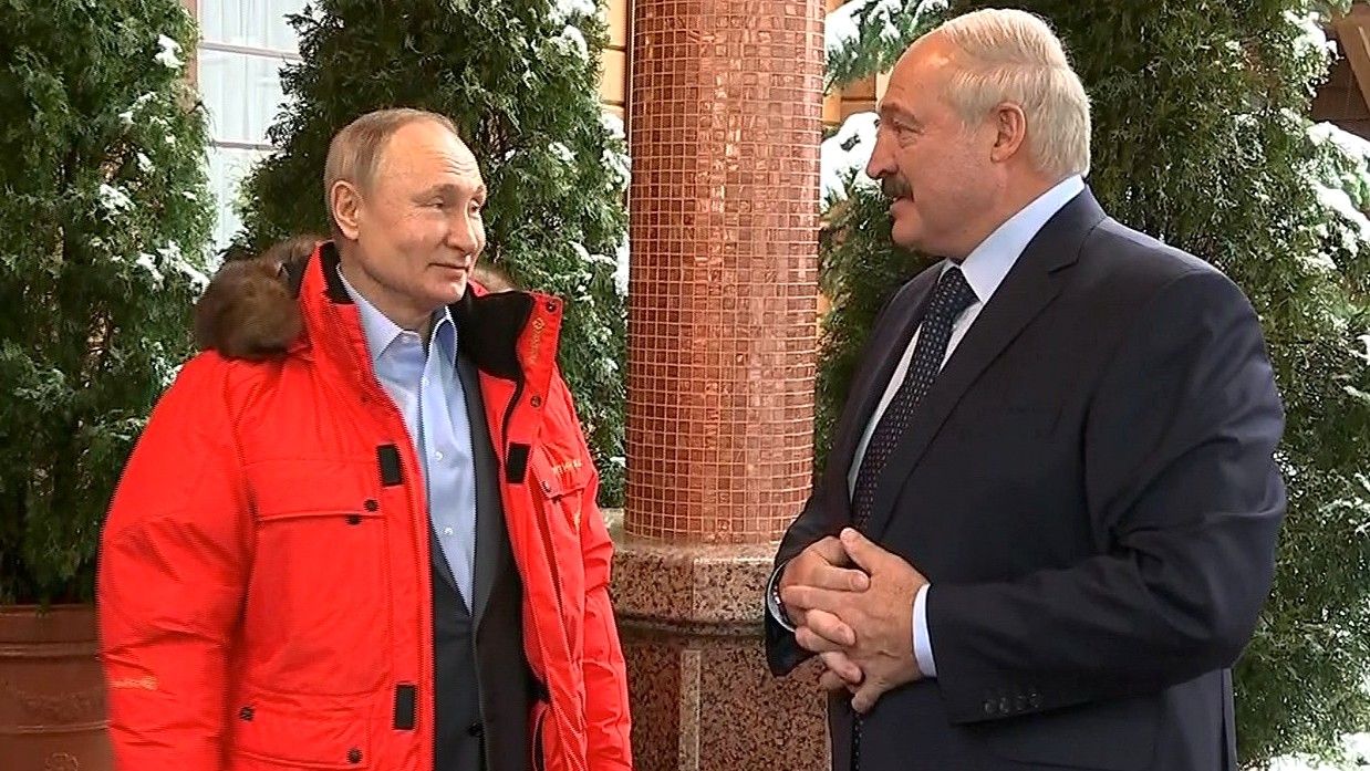 Александр Лукашенко и Владимир Путин в Сочи. 07.02.2020