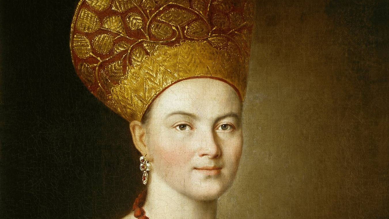 Иван Аргунов. Портрет неизвестной в русском костюме (фрагмент). 1784