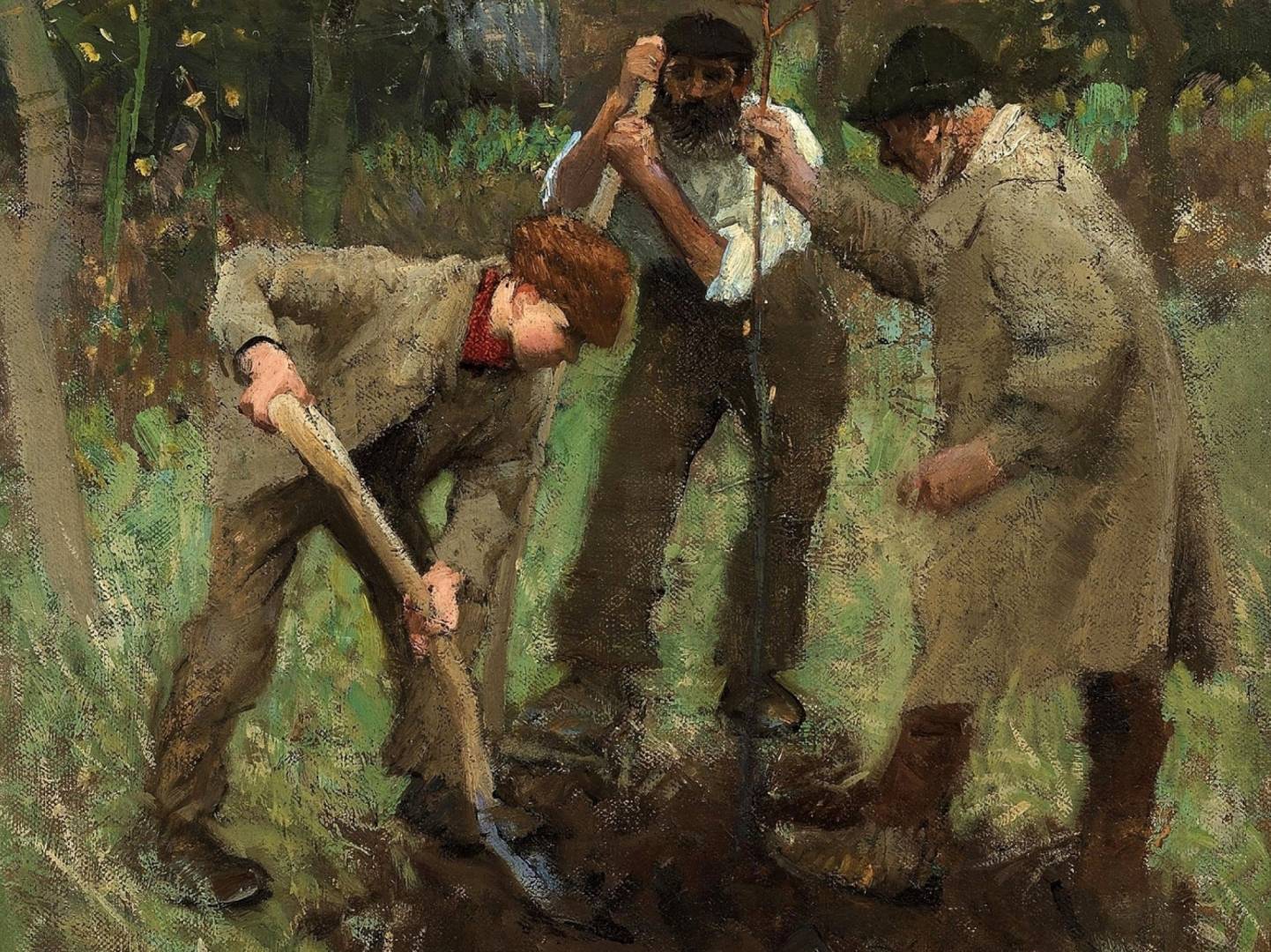 Джордж Клаузен. Посадка дерева (фрагмент). 1888