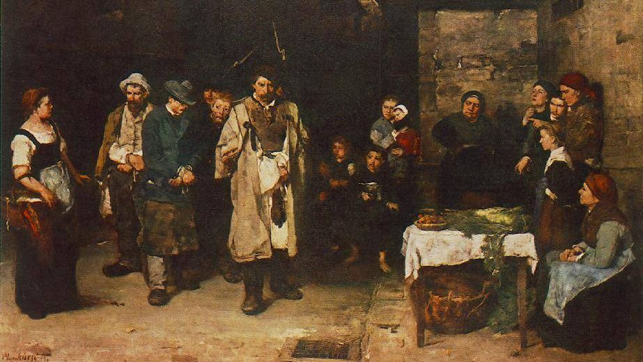 Мункачи Михай. Бродяги в ночи (фрагмент). 1873 год