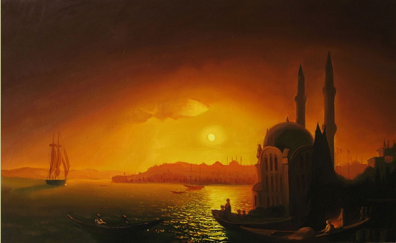 Иван Айвазовский. Вид Константинополя при лунном освещении.1846
