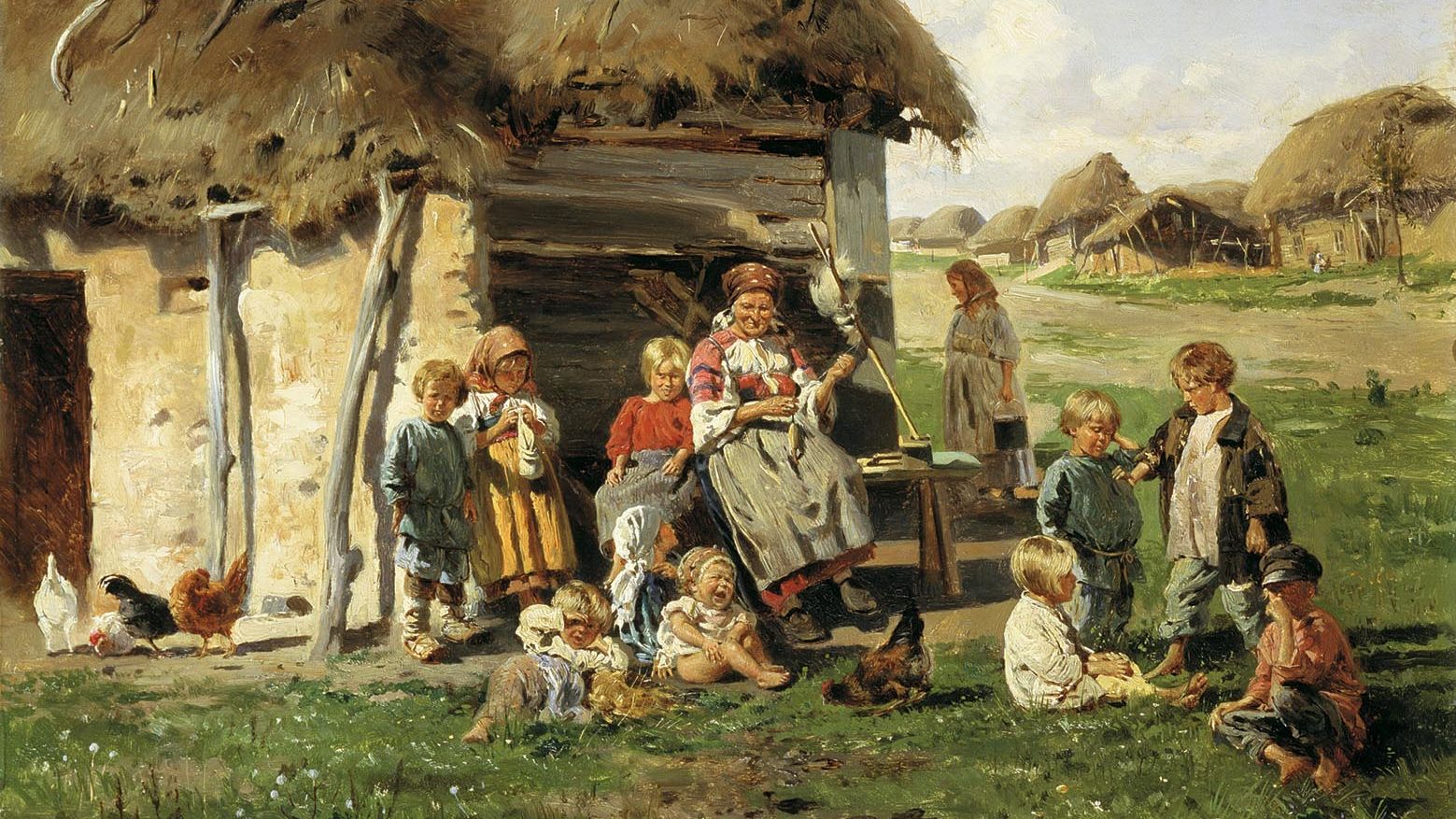 Маковский Владимир. Крестьянские дети. (фрагмент) 1890