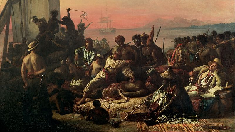 Огюста Франсуа Биарда. Работорговля. 1833