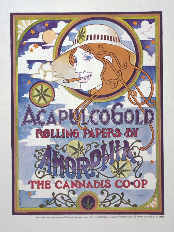 Золотые прокатные бумаги Акапулько от Amorphia, кооператива по производству каннабиса