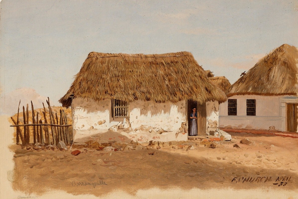 Фредерик Эдвин Черч, Колумбия, Барранкилья, два дома (1853)