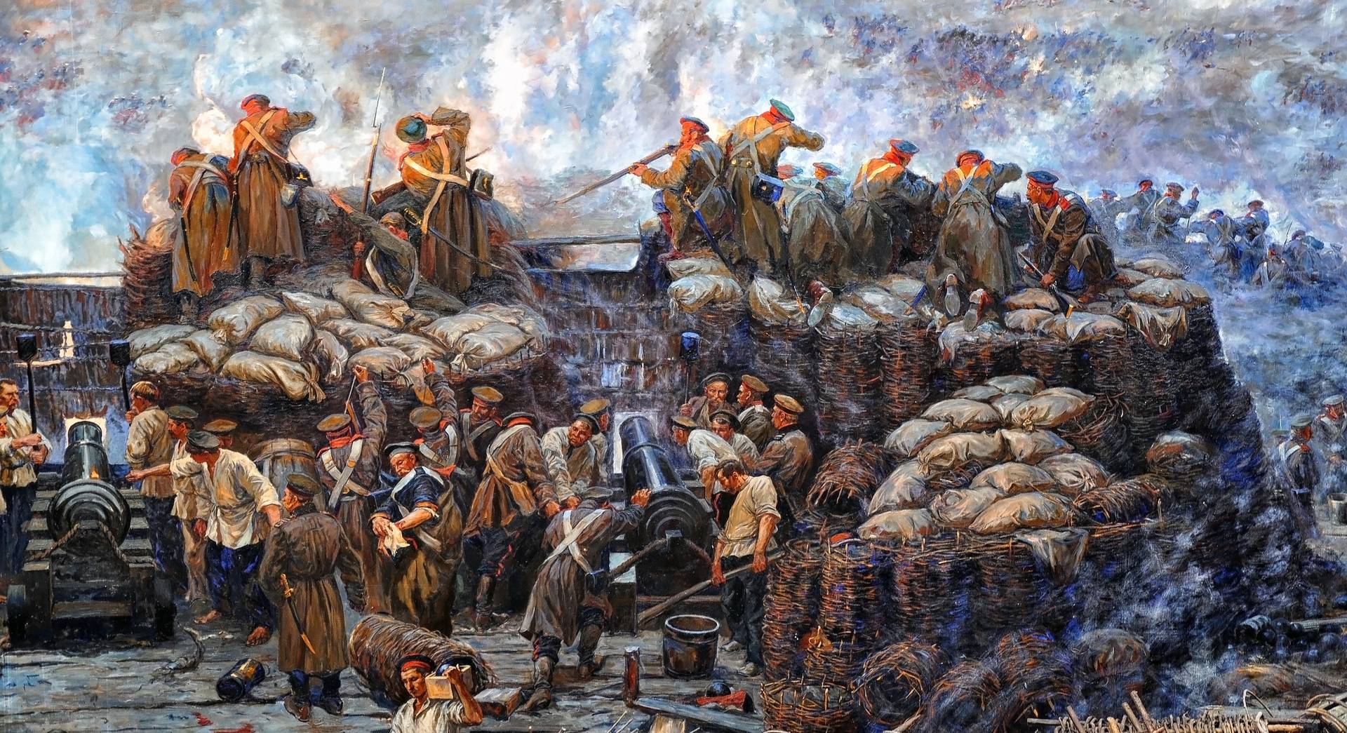 Франц Рубо. Панорама «Оборона Севастополя 1854 - 1855» (фрагмент). 1904