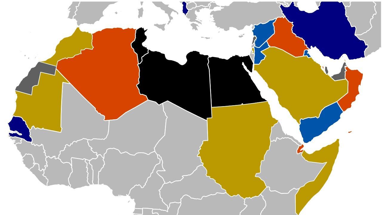 Карта «Арабской весны» с 2011 года