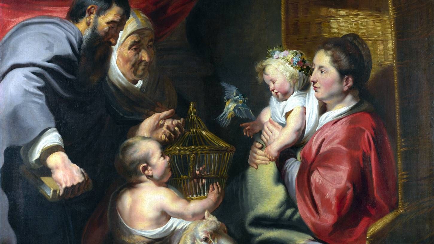 Йорданс Якоб. Мадонна с младенцем и Святым Иоанном. 1620