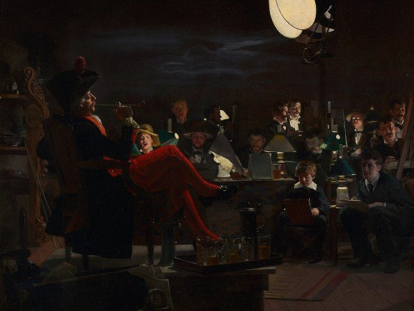 Жан Жорж Вибер. Вечерний класс (фрагмент). 1881