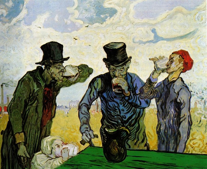 Винсент Ван Гог. Пьяницы (по рисунку О. Домье). 1890