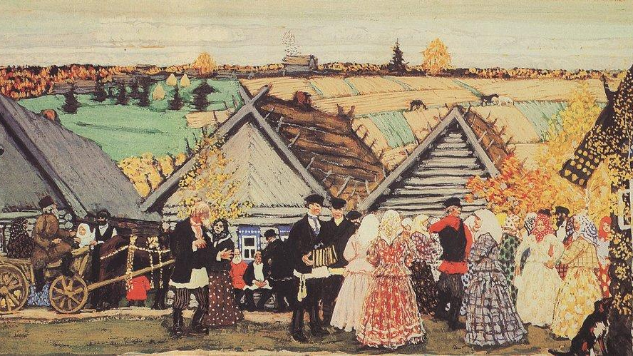 Борис Кустодиев. Праздник в деревне (фрагмент). 1907