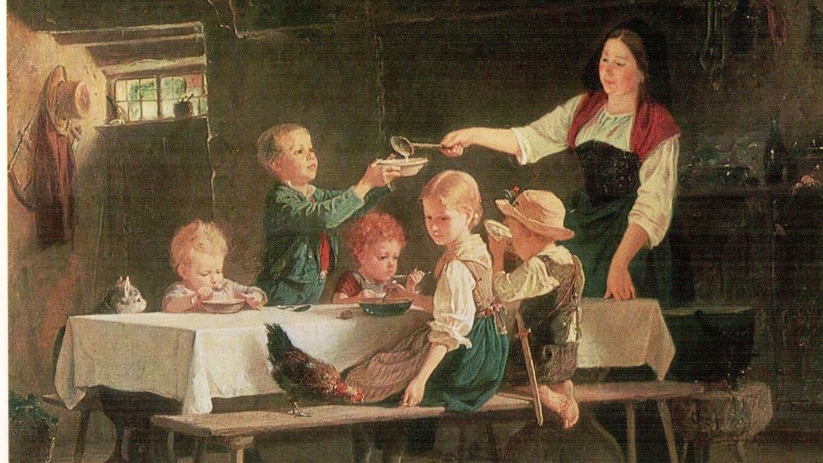 Беньямин (Бенджамин) Вотье. дети за обедом. 1857