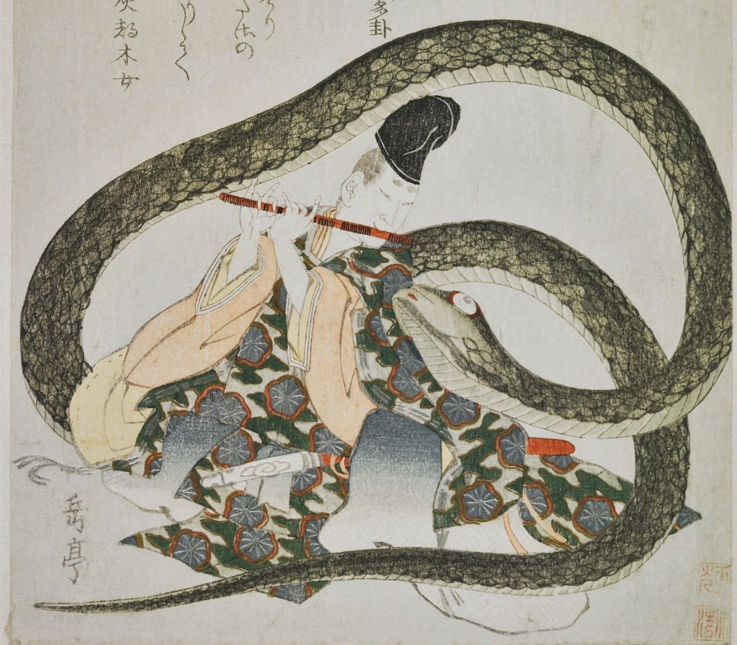 «Змея» Yashima Gakutei 1833 [фрагмент]