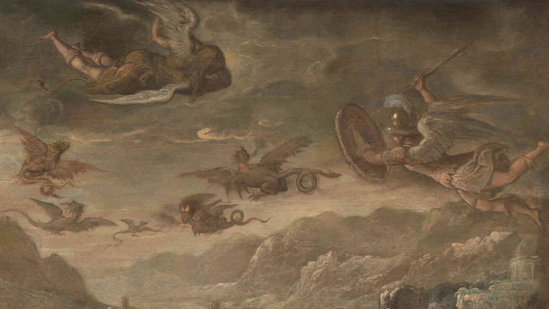 Паоло Фламминго (Пауль Франк). Пейзаж с изгнанием гарпий (фрагмент). Около 1590