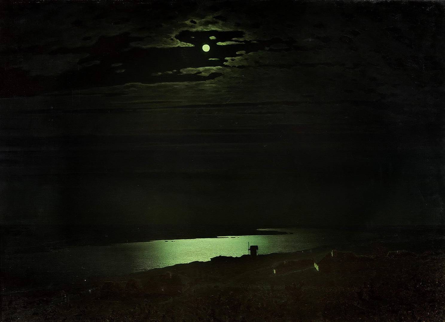 Архип Куинджи. Лунная ночь на Днепре. 1880