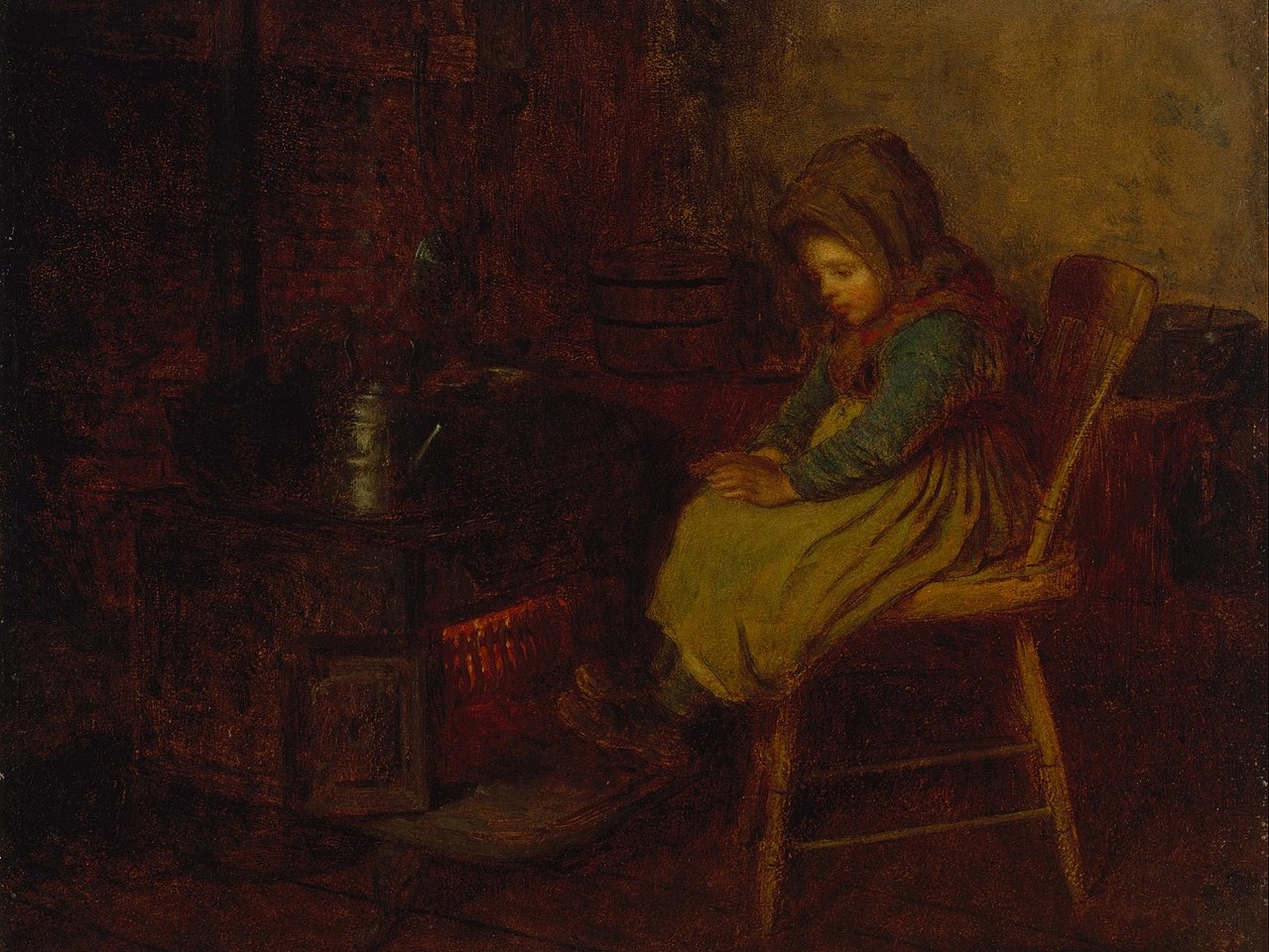 Истмен Джонсон. Дом и тепло (фрагмент). 1863
