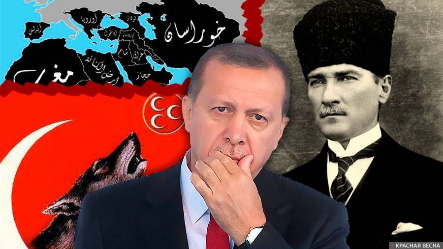 Эрдоган на фоне Ататюрка
