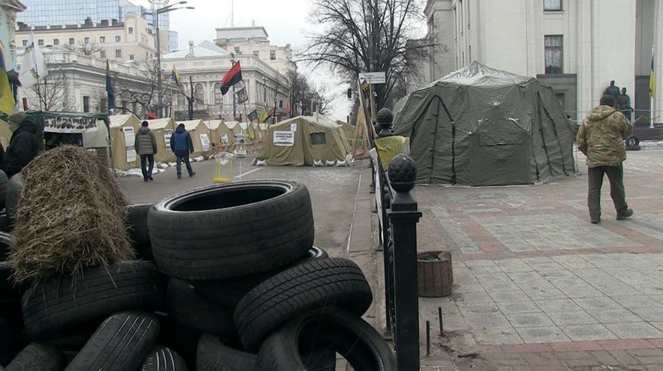 Лагерь протестующих в Киеве возле которого произошло событие