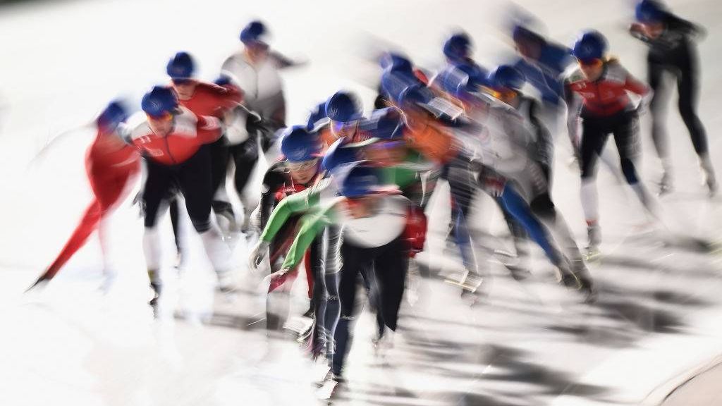Mass Start at the ISU World Cup Speed Skating in Tomakomai (JPN) 2018©International Skating Union (ISU)