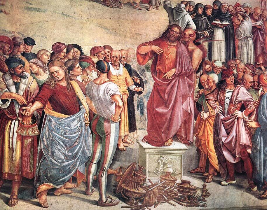 Проповедь Антихриста. Фрагмент фрески Лики Синьорели в соборе Орвието.