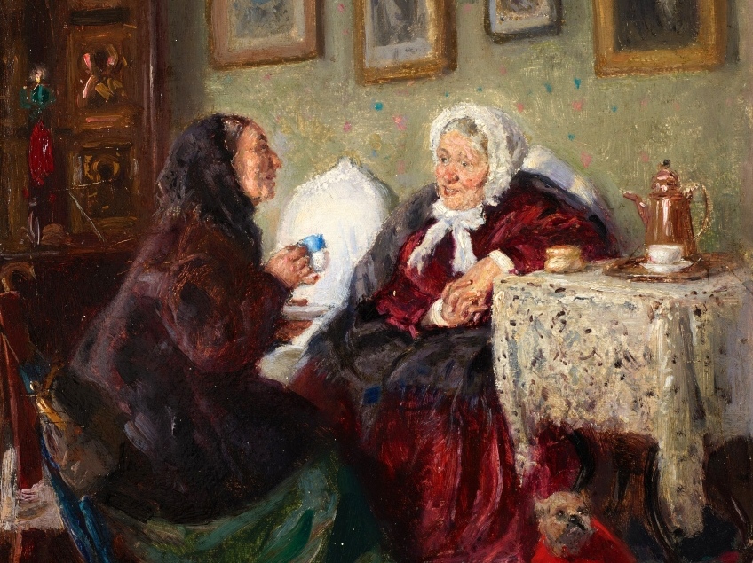 Владимир Маковский. Тет-а-тет (фрагмент). 1885-1905