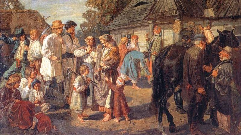 Йозеф Хельмонский. Выдача оплаты (суббота на фольварке).1869 год