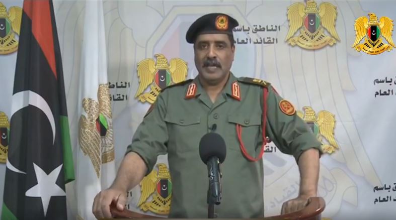 Цитата с пресс-конференции главы пресс-службы командования Ливийской национальной армии (ЛНА) генерал-майора Ахмеда аль-Мисмари