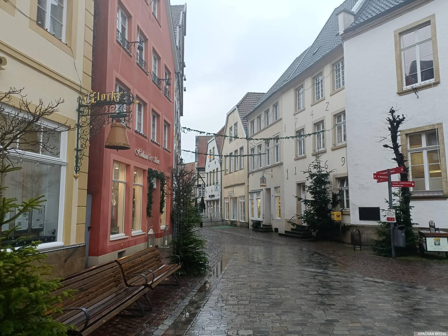 Варендорф. Рыночная улица. Предрождественский дождь