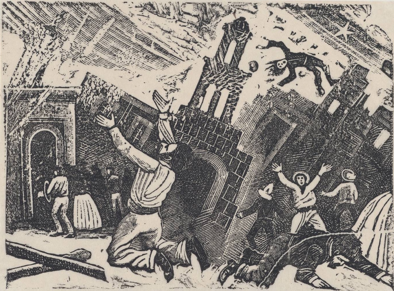 Хосе Гуадалупе Посада. Хаос во время землетрясения. Около 1880–1910
