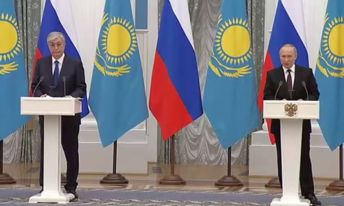 Цитата из видео «Заявления для прессы по итогам российско-казахстанских переговоров»