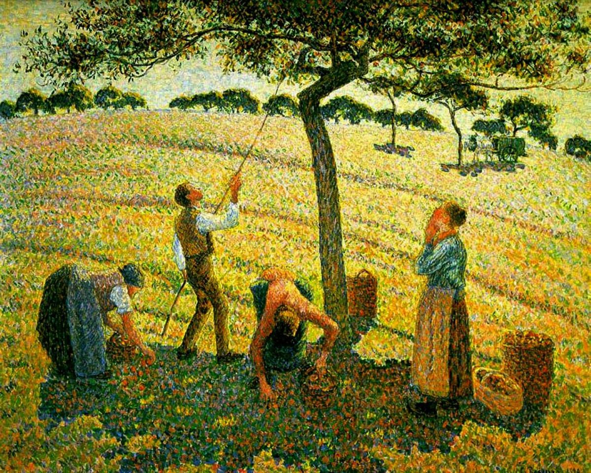 Писсарро Камиль. Собирание яблок в Эраньи-сюр-Эпт. 1888