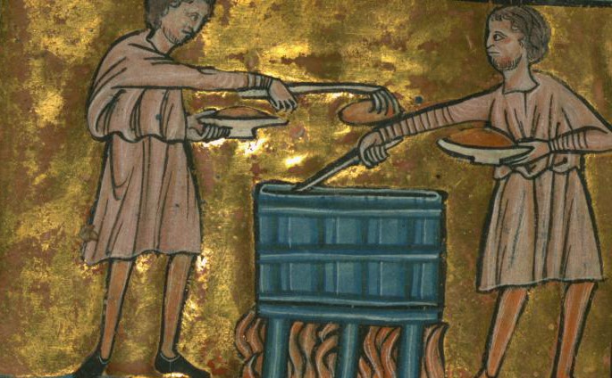 Уильям де Брель. Сыновья Илия совершают святотатство (фрагмент). Около 1250