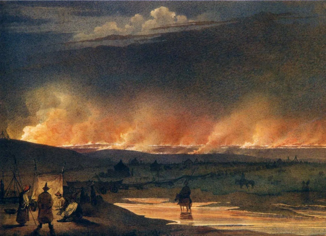 Тарас Шевченко. Пожар в степи. 1848