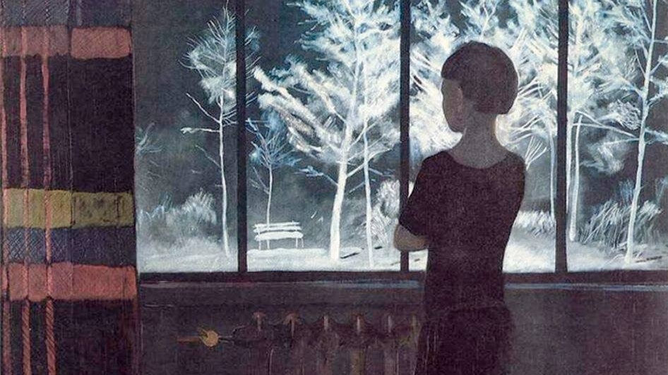 Александр Дейнека. Девочка у окна. Зима (фрагмент) 1933