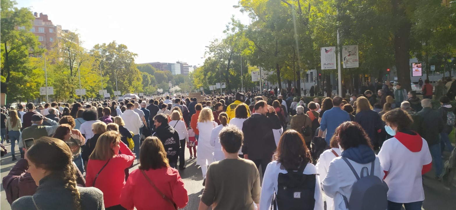 Протест медработников и пациентов в Мадриде 13 ноября 2022 года